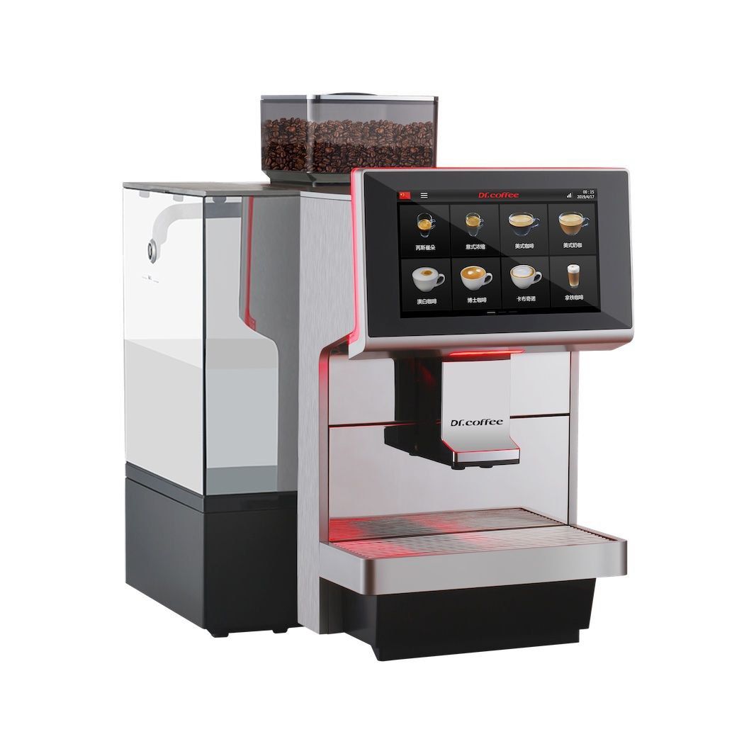 Dr. Coffee M12 OCS premium commercial coffee machine with 10.1 inch touchscreen, 150 cups daily, IoT enabled
